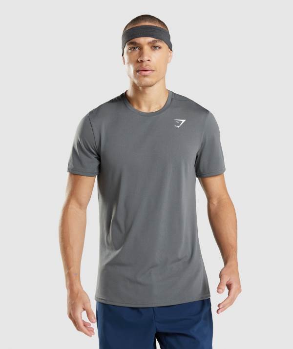 Panske Tricka Gymshark Arrival Tmavo Siva | BT0135764